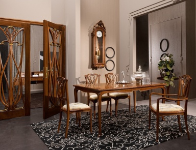 Die Garnitur für das Esszimmer aus Naturholz Liberty, Medea