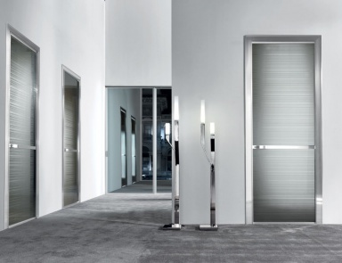 Tür mit Rahmen aus Aluminium Wave, Longhi