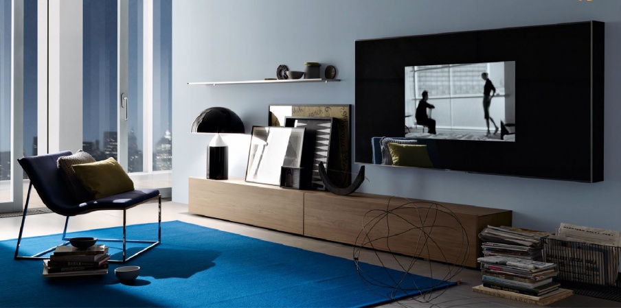 Wandgarderobe klappbar aus Holz, Glas und Aluminium Tao10, MisuraEmme