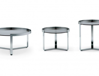 Tisch aus verchromtem Stahl und Rauchglas Ring, MisuraEmme