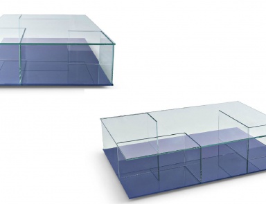 Tisch Couchtisch aus Glas Piet, MisuraEmme