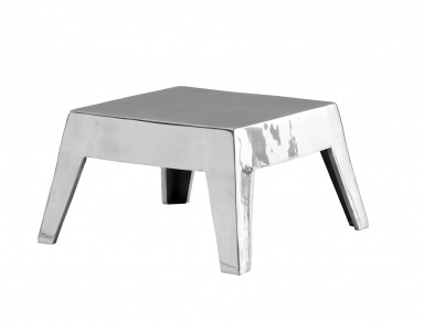 Niedriger Tisch aus glänzendem Aluminiumguss, Basso - Poliform