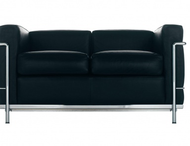 Zweisitzer Sofa auf Chrom Rahmen LC2, Cassina (der Zweisitzer Sessel)