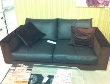 Sofa mit Leder und Textil-Polsterung Tortona, Atom Divani