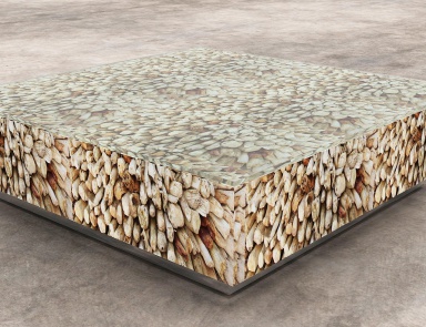 Tisch Couchtisch aus Holz, Glas und Stahl Avant Garde, Contradictions (Wohnzimmer Spanien)