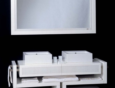 Waschbecken Schrank in der Veredelung von Leder und Lack Plaza, Formitalia