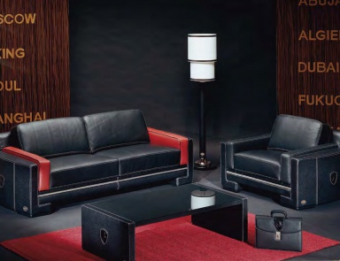 Die Garnitur für das Wohnzimmer-Leder-Ausstattung Monza, Formitalia