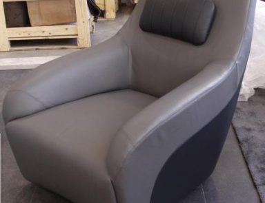 Sessel Polster aus Leder in Grautönen MBS 016, Formitalia