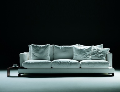 Sofa gepolstert in Leder oder Stoff Long Island, Flexform