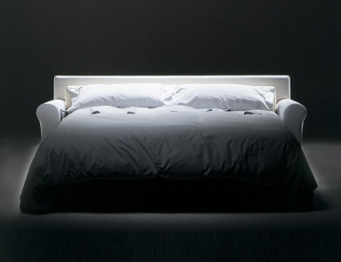 Sofa-Bett auf einem Rahmen aus Holz gepolsterter Leder oder Stoff Ugomaria, Flexform