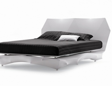 Doppelbett auf Stahlskelett gepolstertes Tuch Rem, Flou