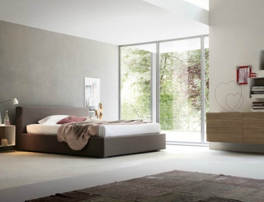 Bett mit gepolstertem Kopfteil Sax, ACF International