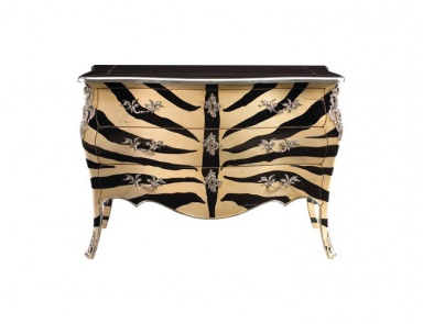 Kommode Zebra mit geschnitzten Beinen, French Heritage