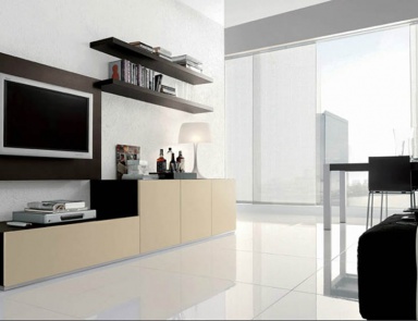 Modulares System mit offenen Regalen und geschlossenen Abschnitten Kubo Collection, ACF International