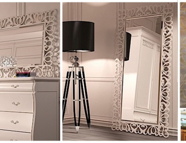 Spiegel in Metallrahmen mit Gewinde Fenice, Arve Style (Möbel Glamour für das Badezimmer)