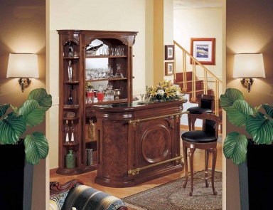 Bar (Headsets für die Bar) mit Rahmen aus Holz, Export Mirandola