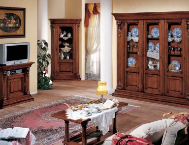 Die Garnitur für das Wohnzimmer in der Veredelung von Furnieren Orchidea, Arve Style