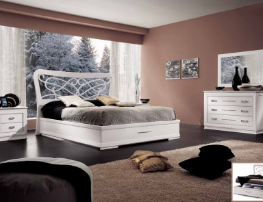 Headsets für Schlafzimmer aus Massivholz mit Lack in weiß Sogni, Arve Style