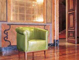 Stuhl gepolstert-Leder Club, Mascheroni