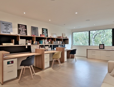 Möbel für Bildungseinrichtungen in der Dekoration Furnier und Lack, Neff Kitchens