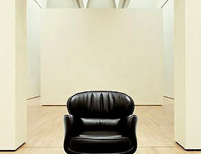 Sessel rotierendes Leder gepolstert Utopias, Mascheroni