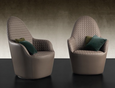 Sessel in Lederpolsterung Swan, Reflex Angelo (Designermöbel für das Wohnzimmer)
