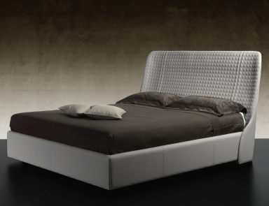 Doppelbett mit gepolstertem Kopfteil Swan, Reflex Angelo
