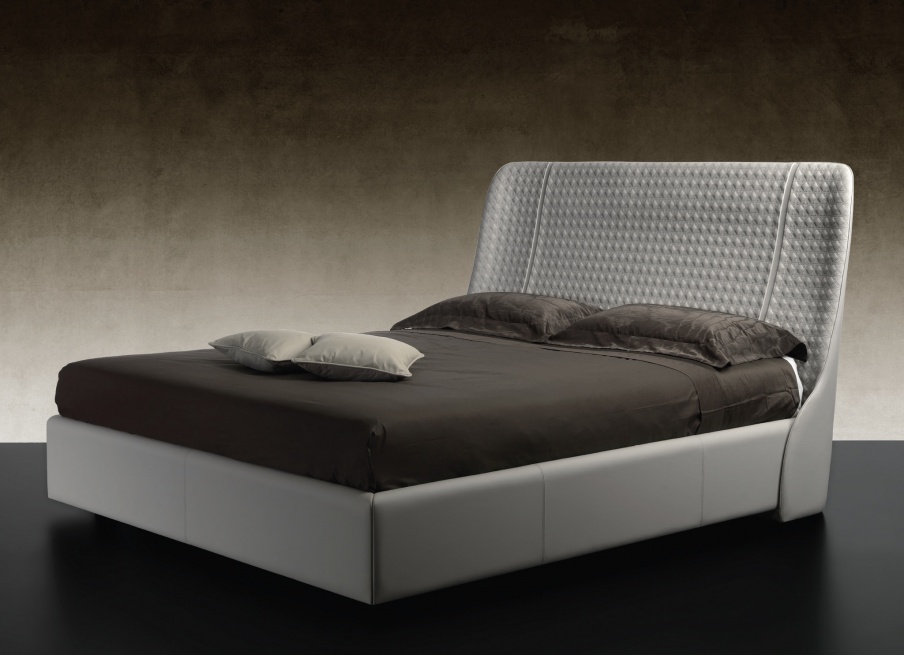 Doppelbett mit gepolstertem Kopfteil Swan, Reflex Angelo
