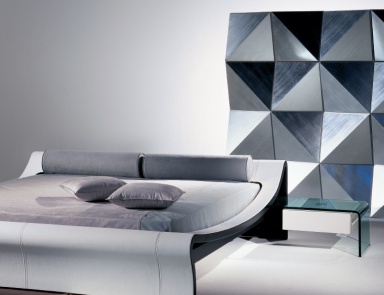 Doppelbett auf einem Rahmen aus Holz Silhouette, Reflex Angelo (Möbel Hightech)