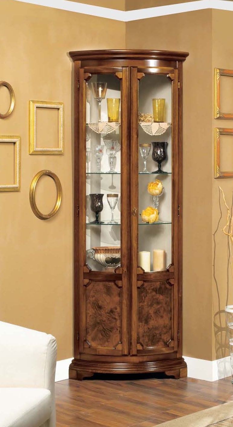 Eck-Vitrine mit zwei halbrunden Türen, Export Mirandola
