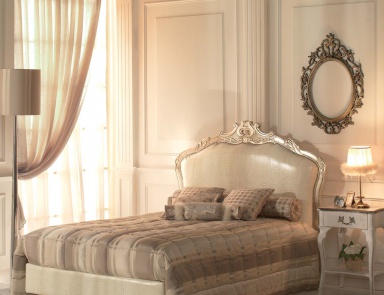 Bett Einzelbett in der Haut und Silber Baroque, Tosconova