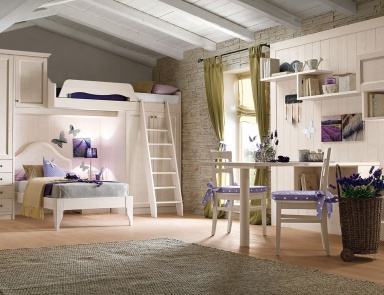 Für das Schlafzimmer eingerichtet mit einem hohen und einem Einzelbett GENDARME, Callesella