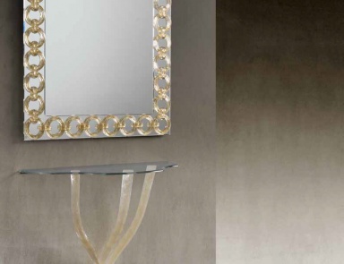 Die Konsole Grid mit Beinen aus Murano-Glas Flambe', Reflex Angelo (Design-Flur, Diele)