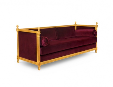 Sofa mit Polsterung aus samt MALKIY, Brabbu (rotes Sofa)