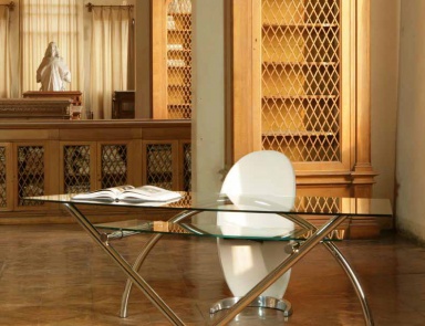 Schreibtisch mit Glas-Spitze Bureau, Reflex Angelo