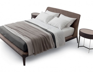 Neuheit 2016. Bett mit Nachttisch Kelly, Poliform (Bett-Tisch Beistelltisch, Italien)