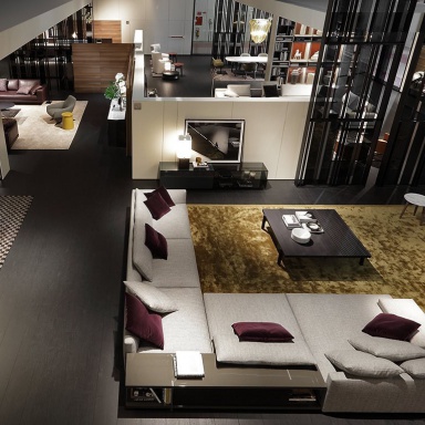 Kaffeetisch auf dem Aluminium-Rahmen Mondrian, Poliform