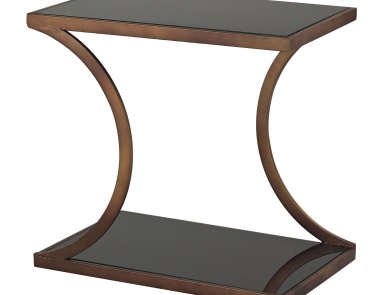 Tisch Misterton Rectangle Side Table With Curved Legs By Sterling