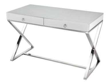 Schreibtisch White Glass Desk Dimond Home (Schreibtisch)