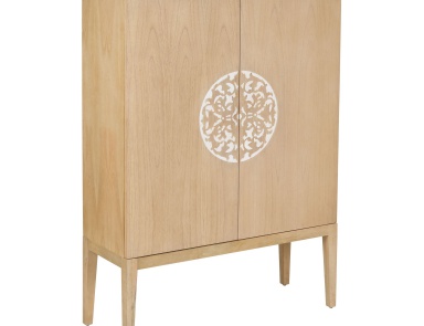 Schrank Cabinet 2 Doors With Resin Accent Dimond Home (Schrank, Kommode für Wohnzimmer, Italien)