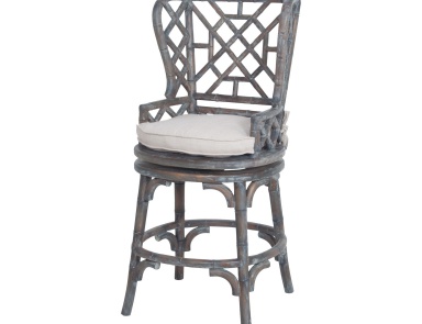Stuhl Bamboo Wingback Counterstool Guild Master (klassische Wohnzimmer Möbel)