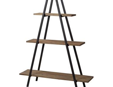 Das Regal Wooden "A" Line Shelves With Metal Frame Sterling