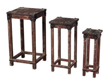 Tisch Set Of 3 Distressed Finish Stacking Tables Sterling