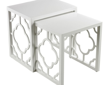 Tisch Gloss White Nesting Table Sterling