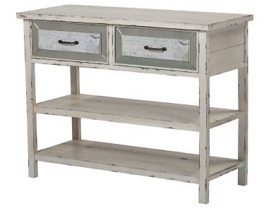 Folgendes Sandall-Side Board With Drawers And Shelf In Antique Cream Sterling