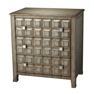 Kommode Alfonso Antique Silver Chest With Crystal Handles
