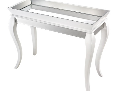 Tisch Console Table With Bent Glass In White Dimond Home (Design-Flur, Diele)