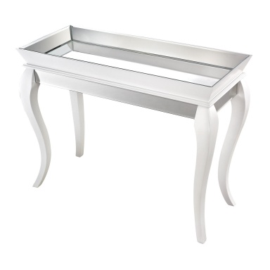 Tisch Console Table With Bent Glass In White