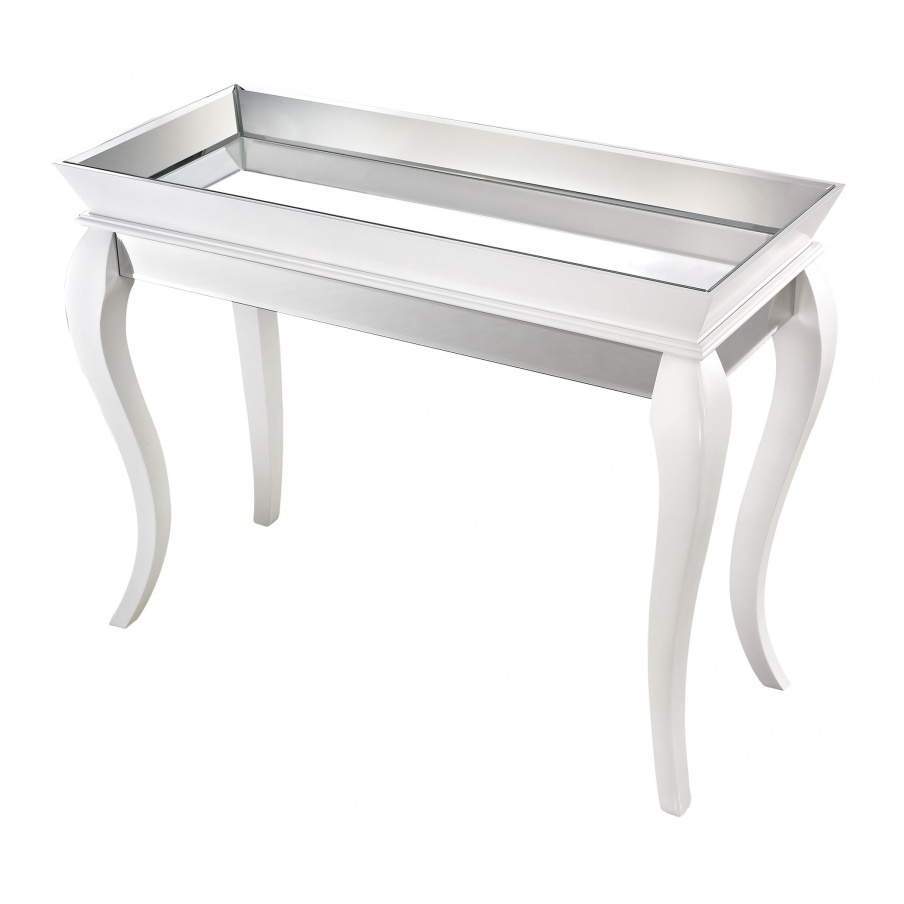 Tisch Console Table With Bent Glass In White Dimond Home