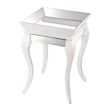 Tisch Side Table With Bent Glass In White